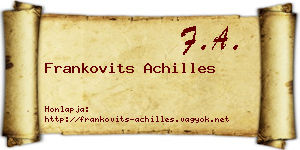Frankovits Achilles névjegykártya